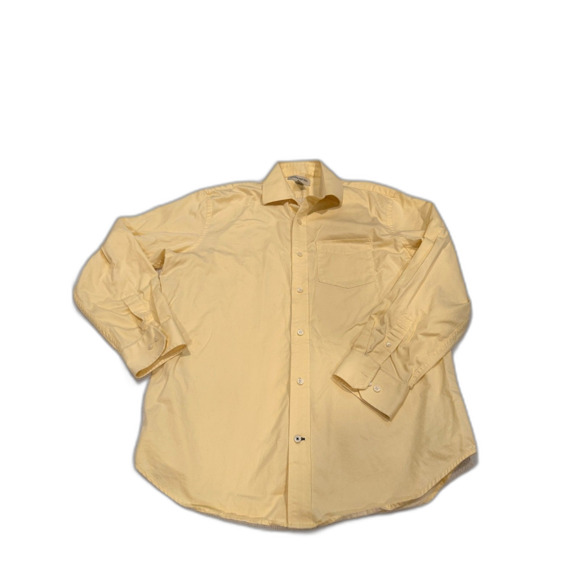 Banana Republic Factory Men's Button Down Shirt Butter Yellow Size 16 1/2 Large - Picture 1 of 6